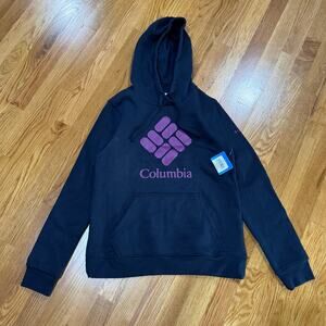 Columbia Sportswear Hooded Sweatshirt Womens Small Navy Purple NWT
